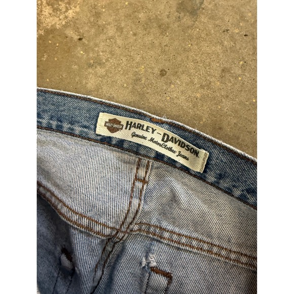 Harley Davidson Mens Blue Wash Denim Jeans Bootcut Casual Basic Comfort Size - Picture 6 of 8